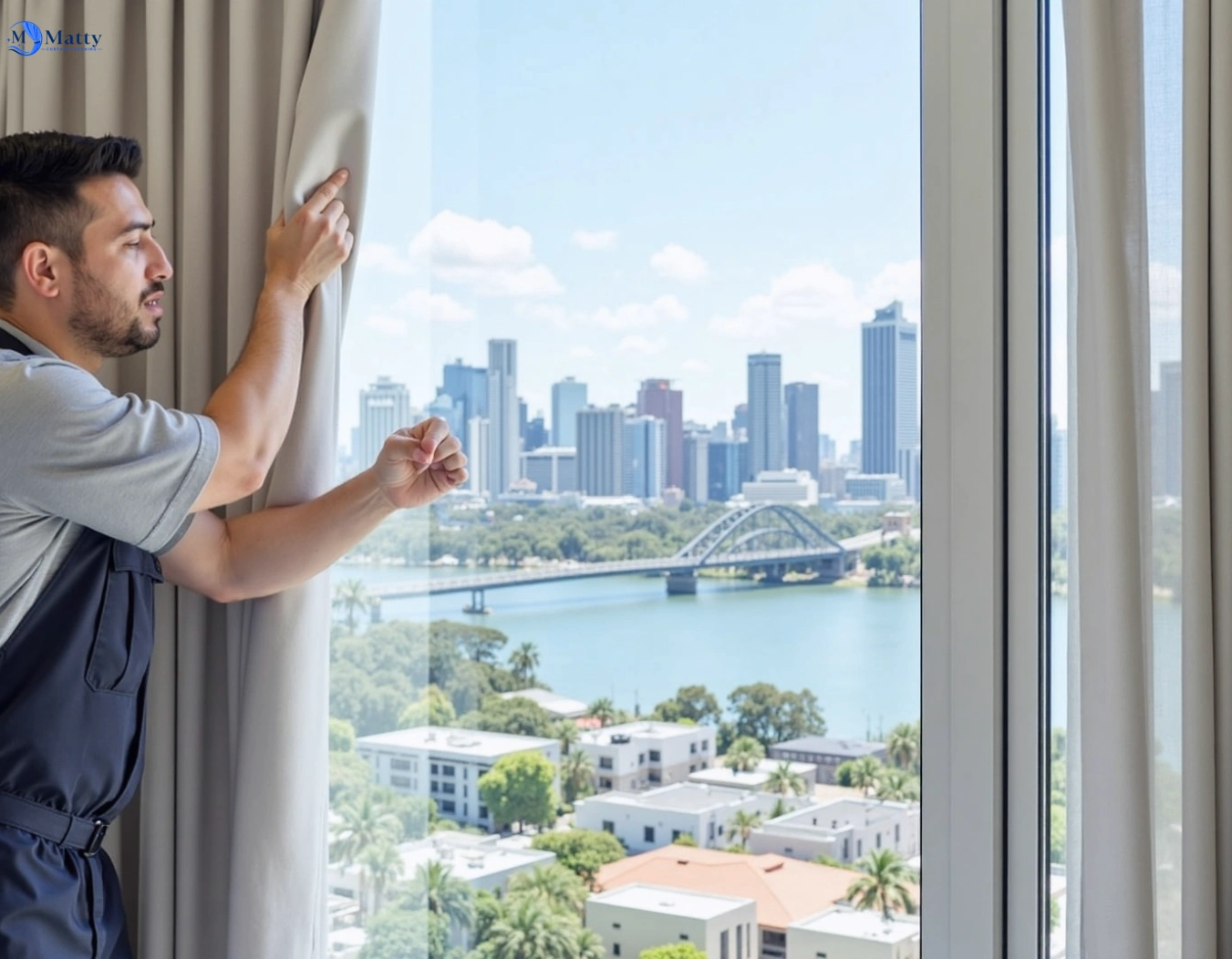 Professional curtain steam cleaning service brassall QLD by Matty Curtain Cleaning