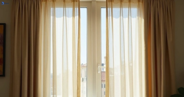 Dull dusty drapes in brassall before professional cleaning